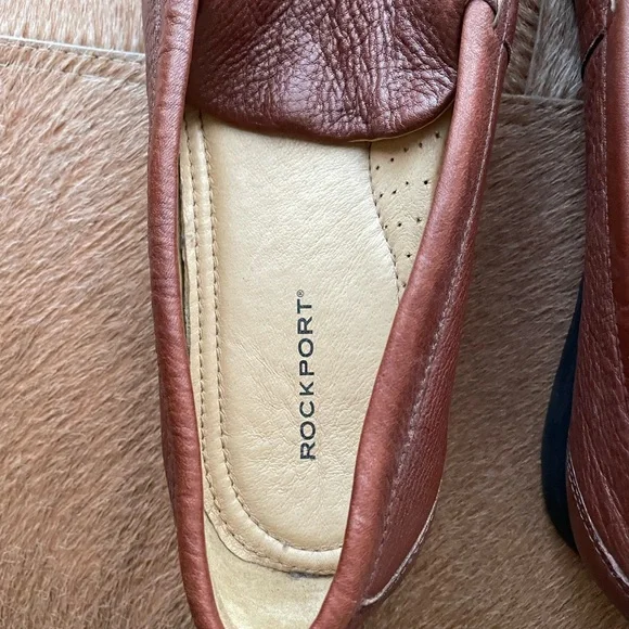 Rockport Men's Chestnut Brown Leather Slip-On Loafers